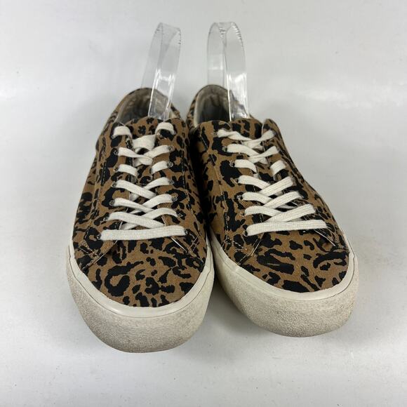 Madewell Sidewalk Low Top Sneaker women's 9 Leopard Print Recycled Canvas shoes - Picture 4 of 12